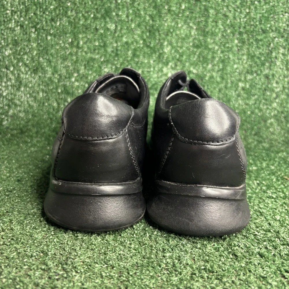 Clarks Kempton Run Leather Comfort Professional Oxford Black Mens Size 11.5 Wide